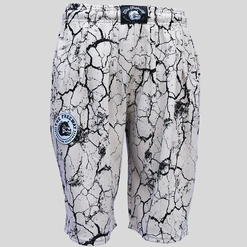 Bermuda Bodybuilding Bianco Marmorizzato - Art.10080 - S / Marmorizzato Bianco / 95% Poliestere, 5% Elastan - Bermuda