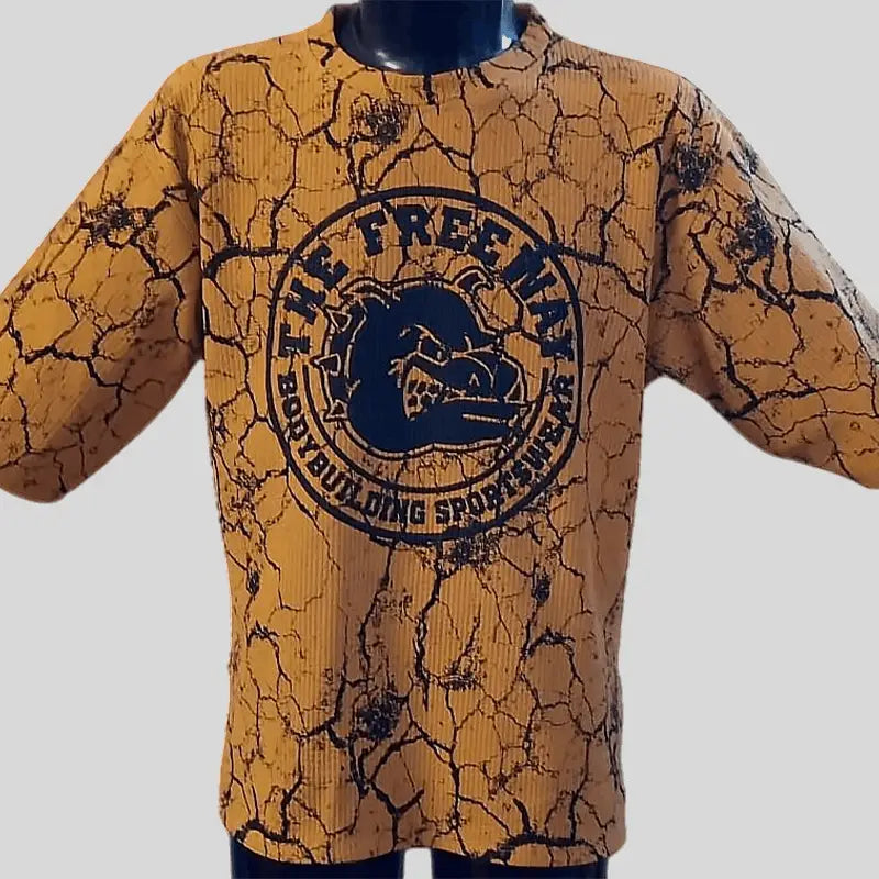 Bodybuilding Rag Top Stondata - Marmorizzato Senape - Art. 2272 - Bodybuilding Rag Top