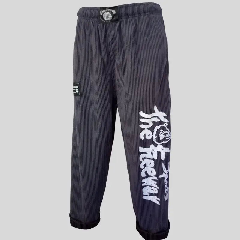 Pantaloni Allenamento Bodybuilding Grigio/Righe Nere Unisex Art.254 - XS / Grigio / 95% Poliestere, 5% Elastan