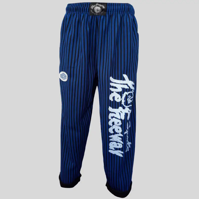 Pantaloni Allenamento Bodybuilding Royal/Righe Nere Unisex Art.253 - XS / Royal/Black / 95% Poliestere, 5% Elastan