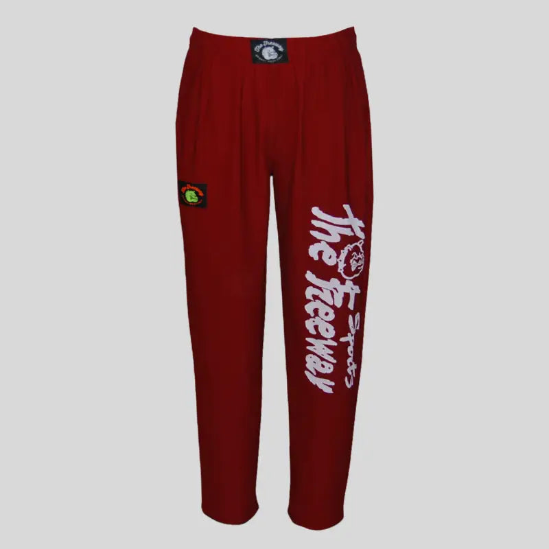 Pantaloni Allenamento Bodybuilding Unisex Bordeaux - Art.252 - XS / Bordeaux / 95% Poliestere, 5% Elastan - Pantaloni