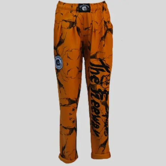 Pantaloni Allenamento Bodybuilding Unisex Senape Marmorizzato - Art.252 - XS / Marmorizzato Senape / 95% Poliestere, 5%