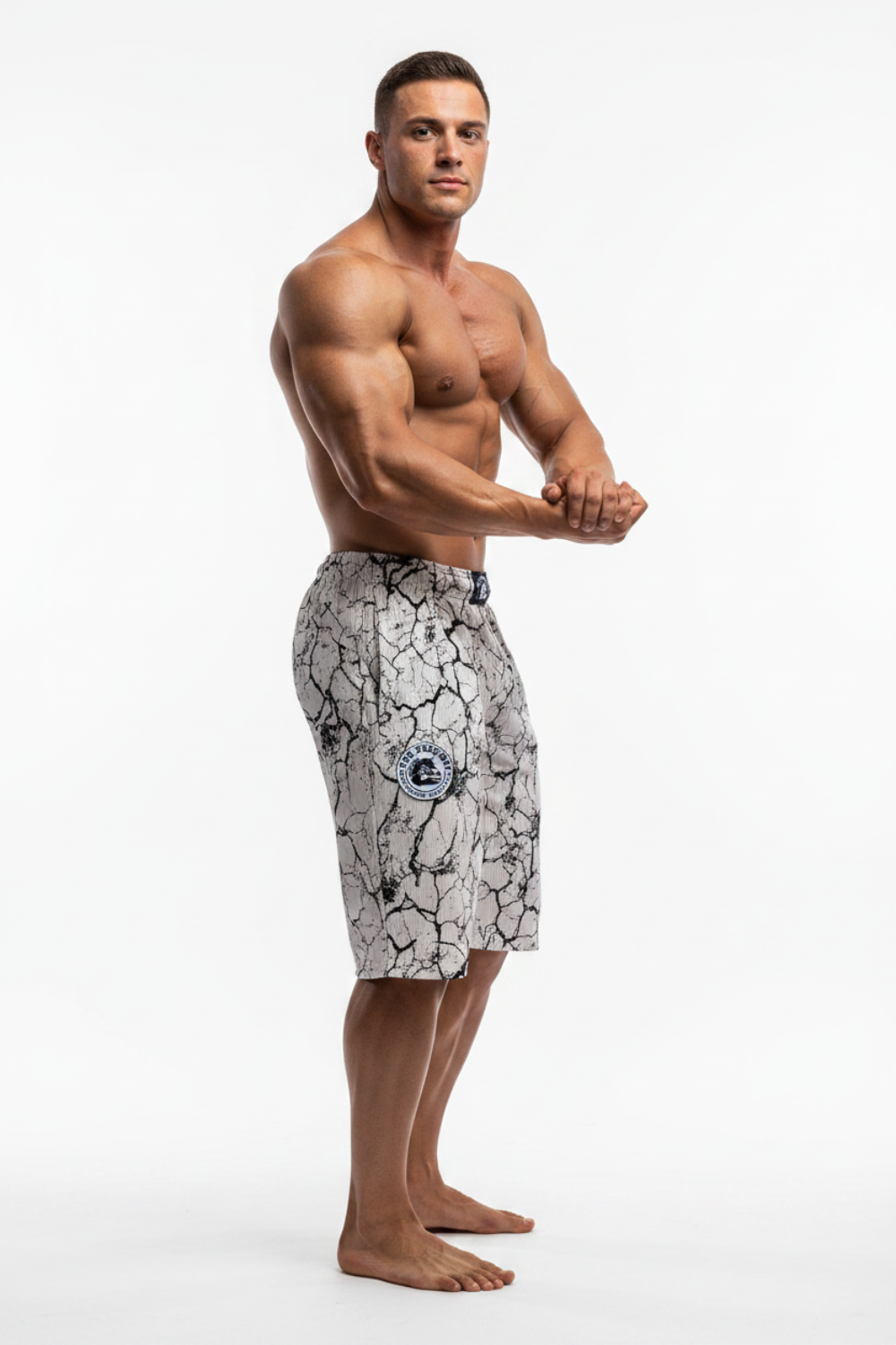 Bermuda Bodybuilding Bianco Marmorizzato - Art.10080