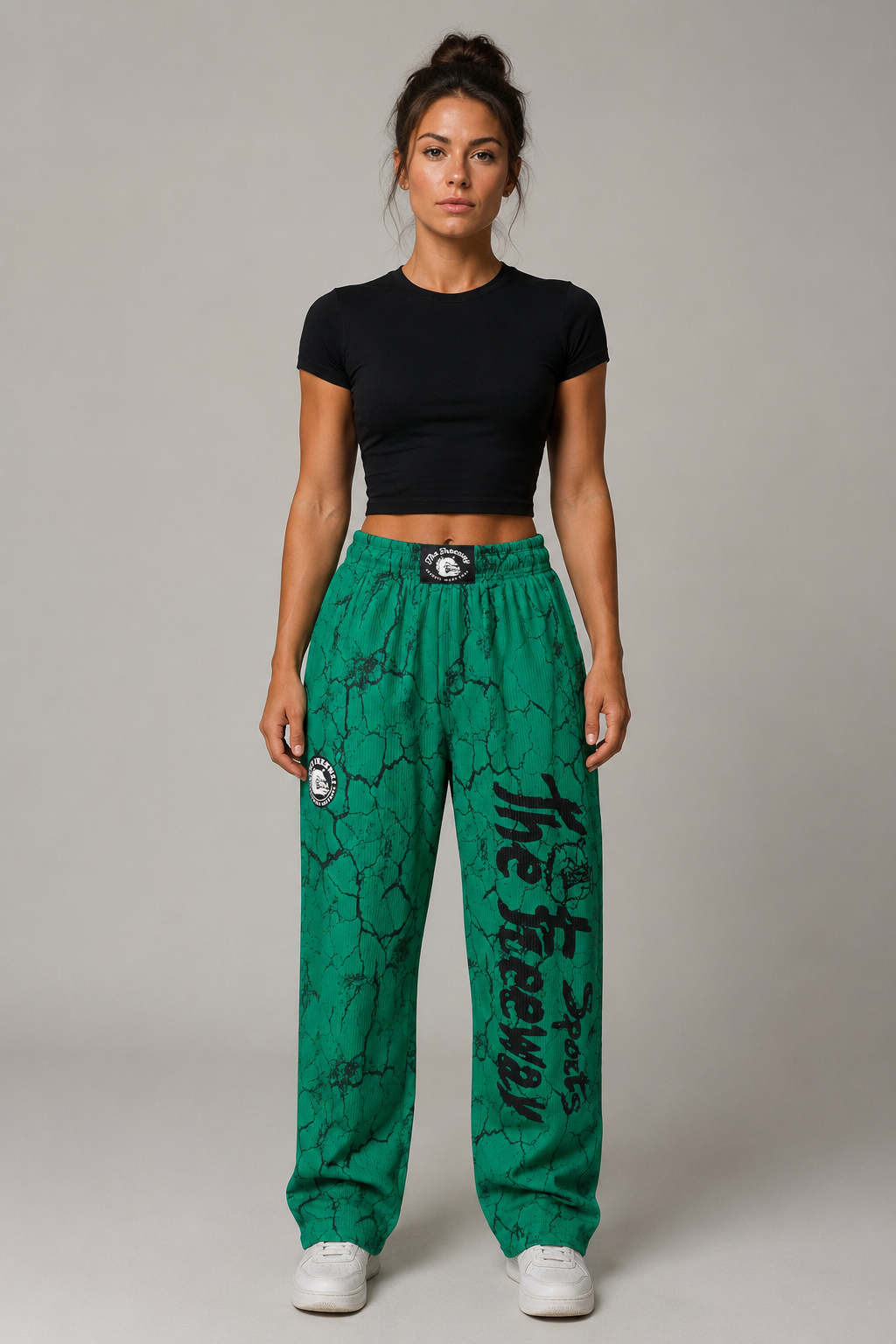 Pantaloni Allenamento Bodybuilding Unisex Verde Marmorizzato - Art.252