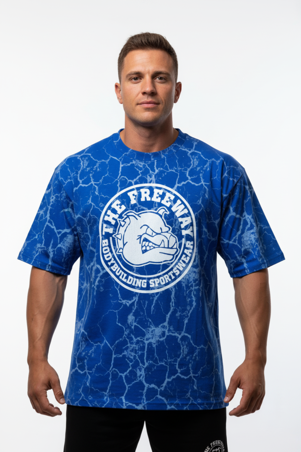 Bodybuilding Rag Top Stondata - Marmorizzato Royal Blu - Art. 2272