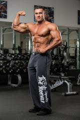 Pantaloni Allenamento Bodybuilding Grigio/Righe Nere Unisex Art.254