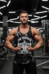 Canotta Big Gym Tank Top Vogatore Nero Marmorizzato - Art. 2221 