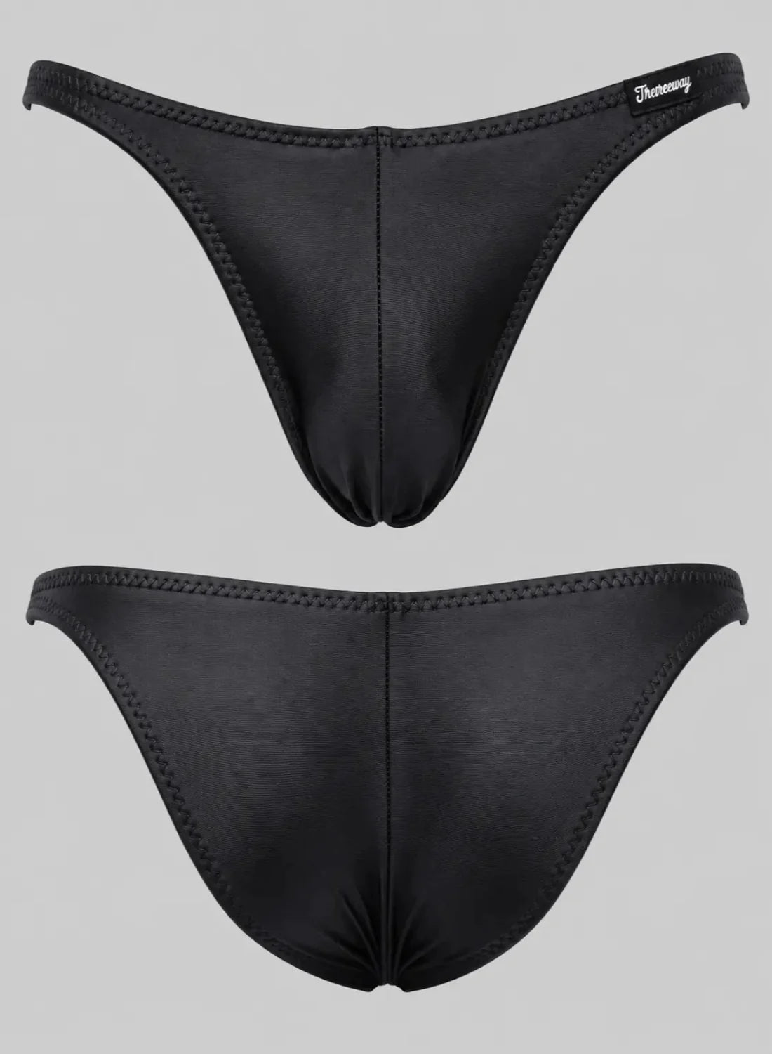 Competition Bodybuilding Briefs Black Solid Art.DN107 by Thefreeway Sportswear, rear product view