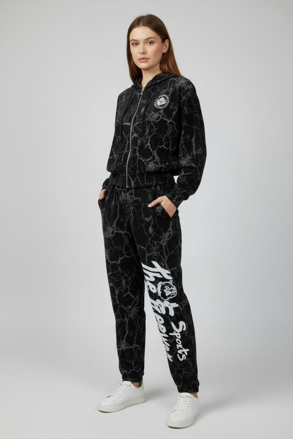 Completo Donna Nero Marmorizzato - Art.7870