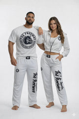 Pantaloni Allenamento Bodybuilding Unisex Bianco - Art.252