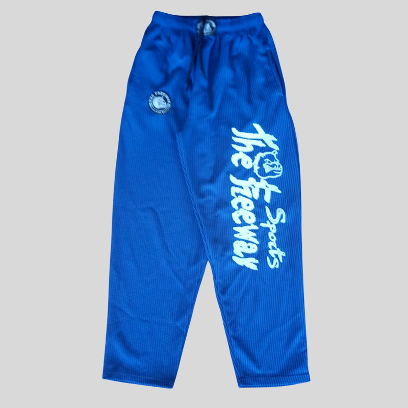 Pantaloni Allenamento Bodybuilding Azzurro/Riga Nera Unisex Art.254