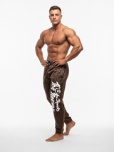 Pantaloni Allenamento Bodybuilding Senape/Righe Nere Unisex Art.253