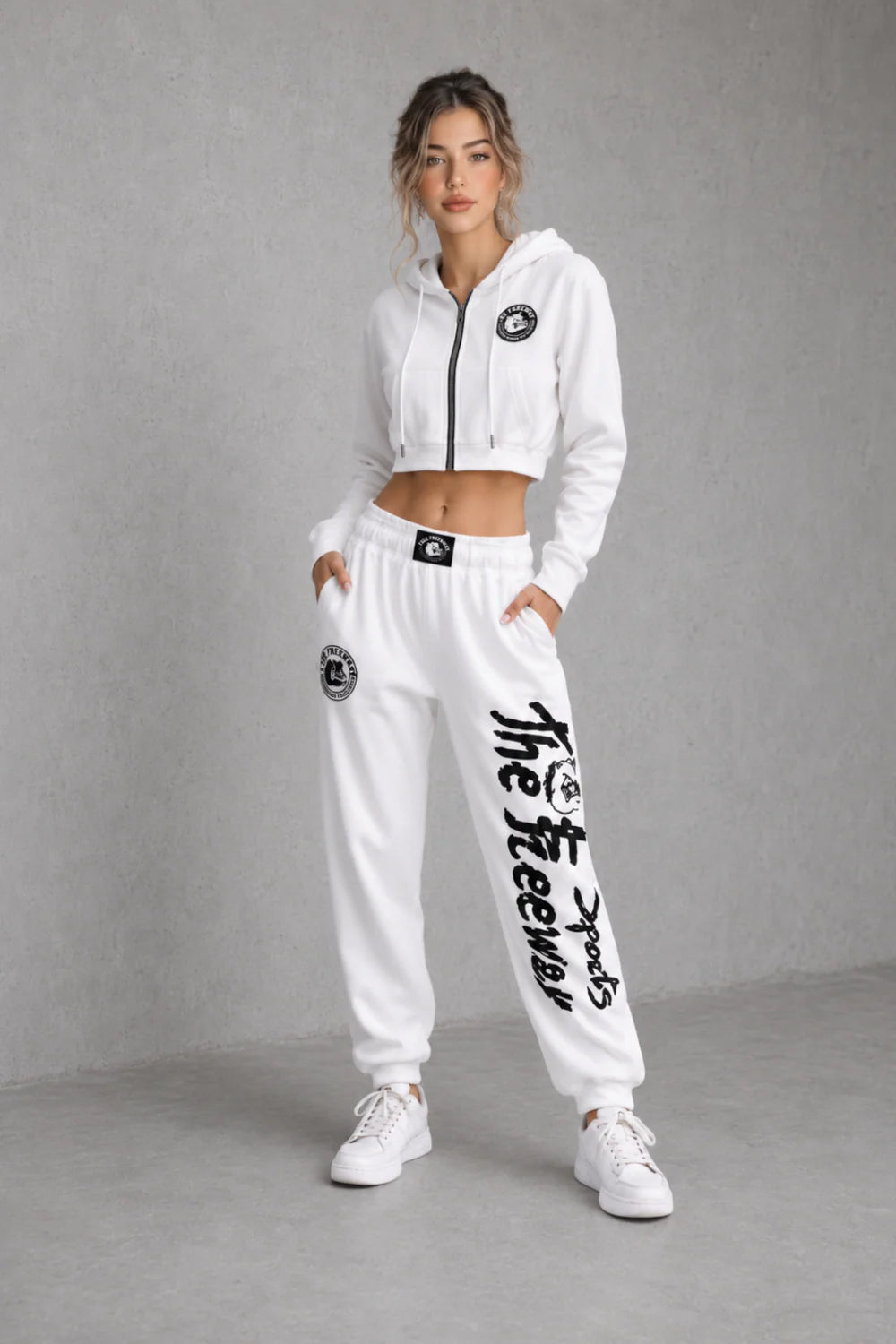 Pantaloni Allenamento Bodybuilding Unisex Bianco - Art.252