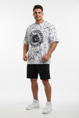 Bodybuilding Rag Top Stondata unisex - Marmorizzato Bianco - Art. 2272