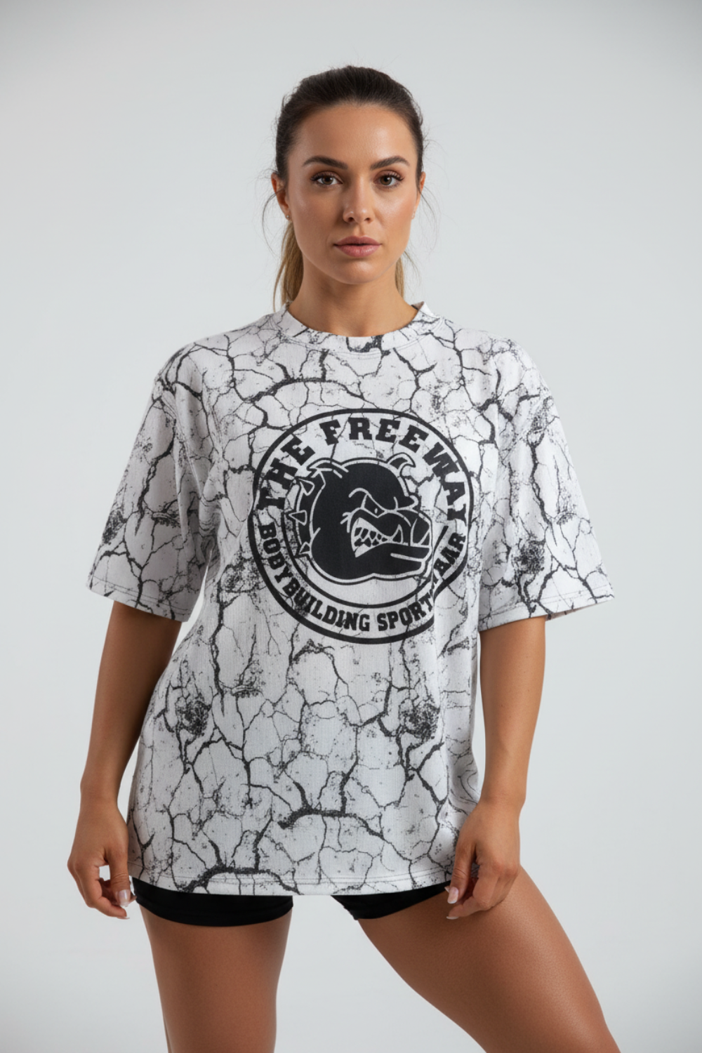 Bodybuilding Rag Top Stondata unisex - Marmorizzato Bianco - Art. 2272