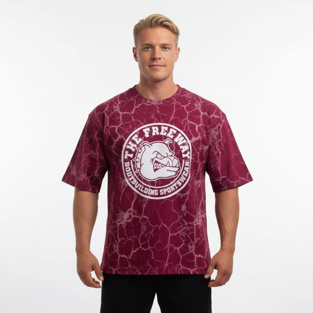 Bodybuilding Rag Top Stondata - Marmorizzato Bordeaux - Art. 2272