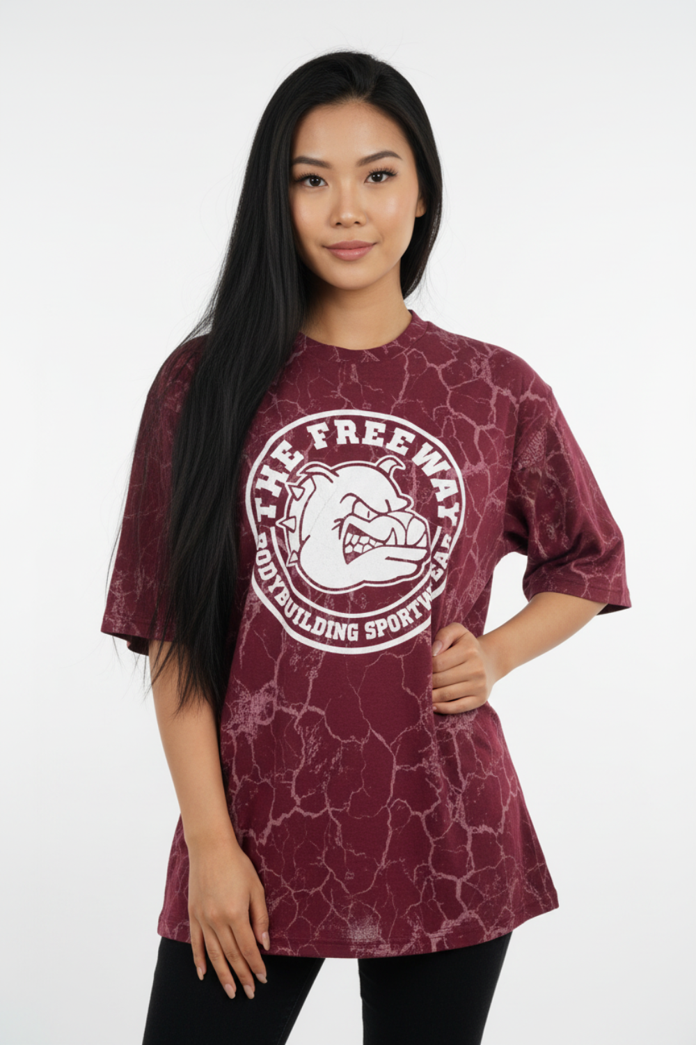 Bodybuilding Rag Top Stondata - Marmorizzato Bordeaux - Art. 2272