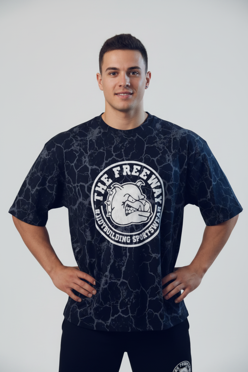 Bodybuilding Rag Top Stondata - Marmorizzato Nero - Art. 2272