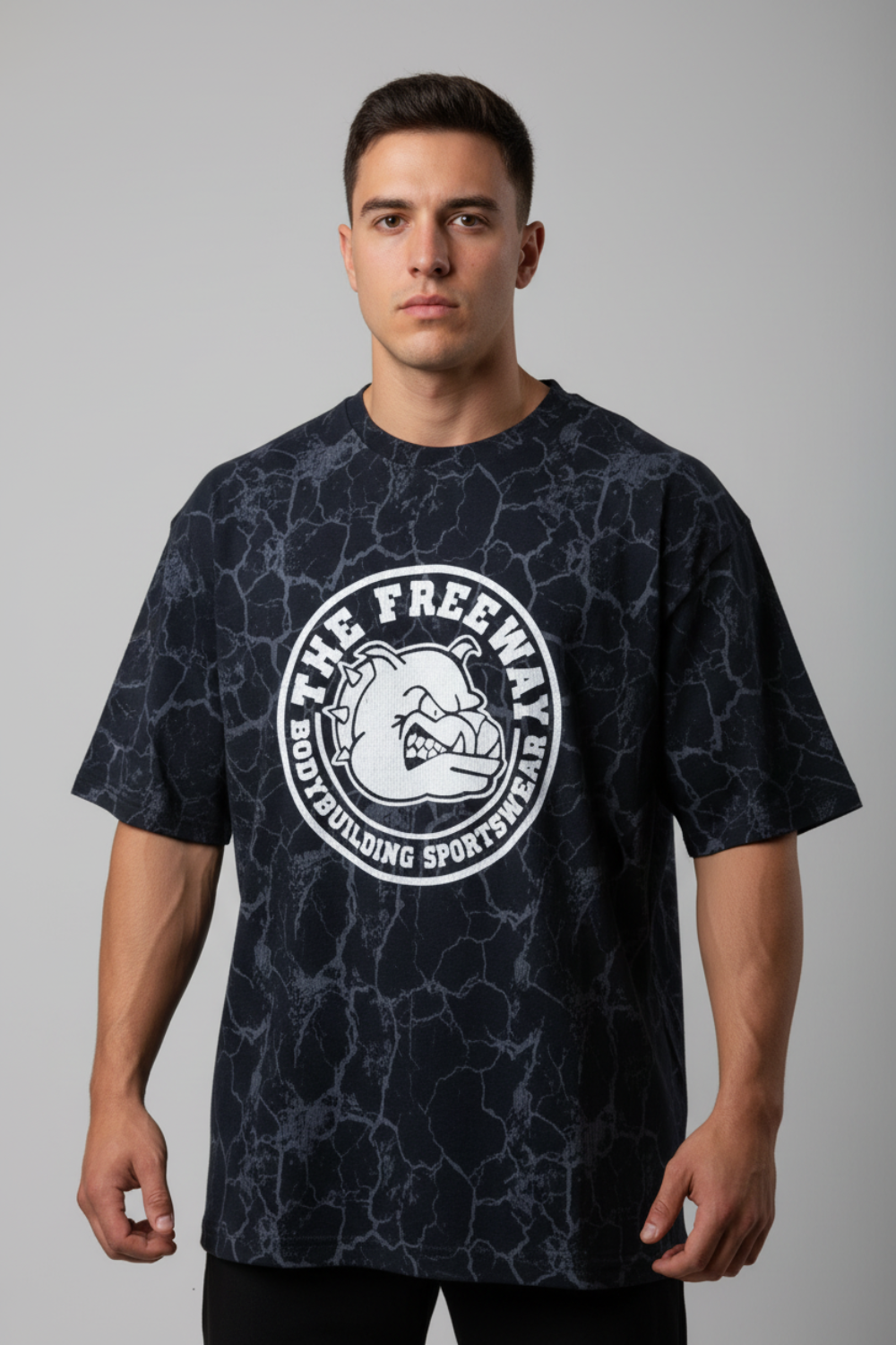 Bodybuilding Rag Top Stondata - Marmorizzato Nero - Art. 2272