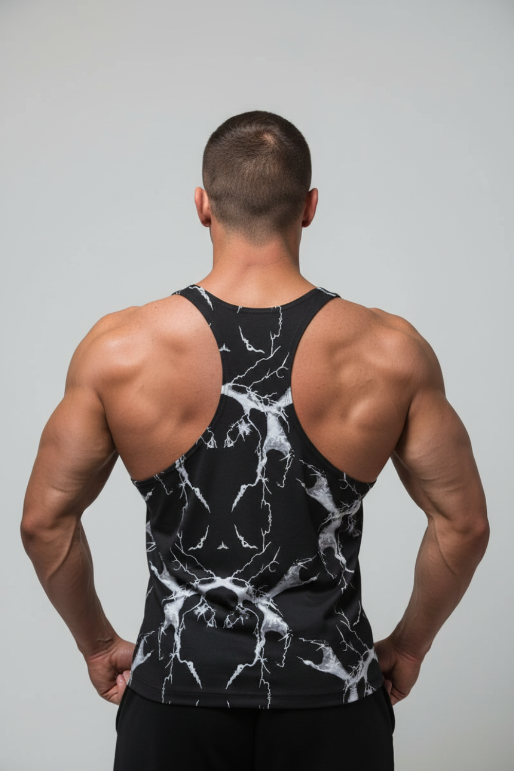 Canotta Big Gym Tank Top Vogatore Nero Marmorizzato - Art. 2221 