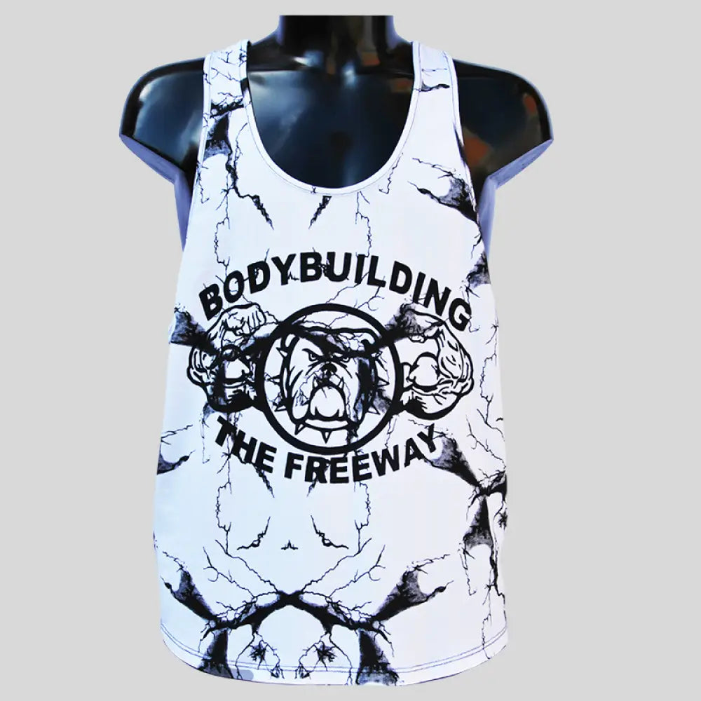 Canotta Big Gym Tank Top Vogatore - Bianco Marmorizzato - Art. 2221 🏋️‍♂️ - Big Gym Tank Top Vogatora