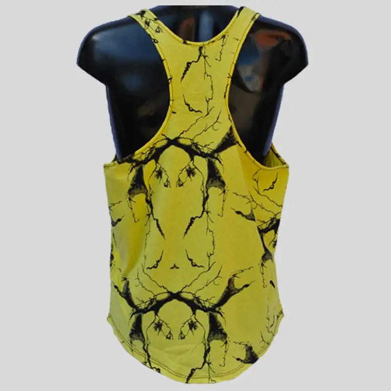 Canotta Big Gym Tank Top Vogatore - Giallo Marmorizzato - Art. 2221 🏋️‍♂️ - Big Gym Tank Top Vogatora