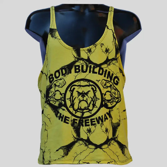 Canotta Big Gym Tank Top Vogatore - Giallo Marmorizzato - Art. 2221 🏋️‍♂️ - Big Gym Tank Top Vogatora