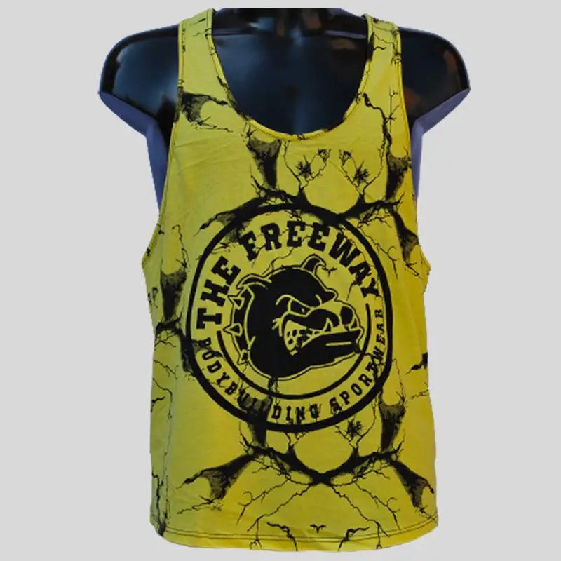 Canotta Big Gym Tank Top Vogatore - Giallo Marmorizzato - Art. 2221 🏋️‍♂️ - S / Marmorizzato Giallo - Big Gym Tank Top