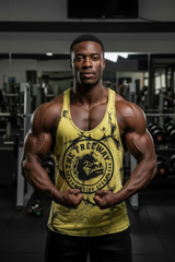 Canotta Big Gym Tank Top Vogatore - Giallo Marmorizzato - Art. 2221 🏋️‍♂️