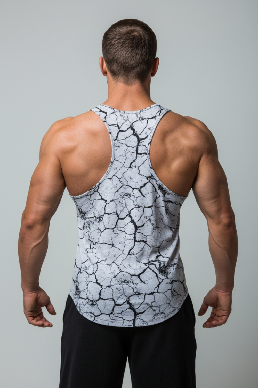 Canotta Big Gym Tank Top Vogatore - Marmorizzato - Grigio Melange - Art. 2221 