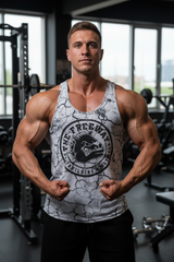 Canotta Big Gym Tank Top Vogatore -Marmorizzato - Grigio Melange - Art. 2221 