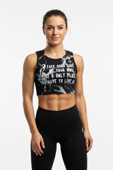 Canotta Rag Top Donna Marmorizzato Nero - Art.6042