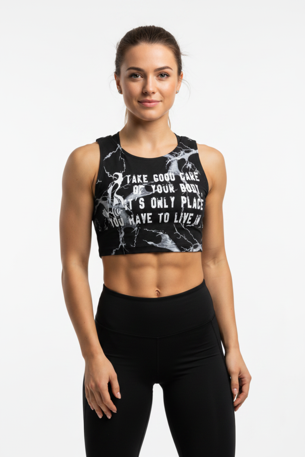 Canotta Rag Top Donna Marmorizzato Nero - Art.6042