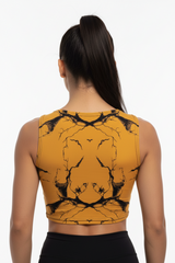 Canotta Rag Top Donna Marmorizzato Senape - Art.6042
