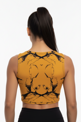 Canotta Rag Top Donna Marmorizzato Senape - Art.6042