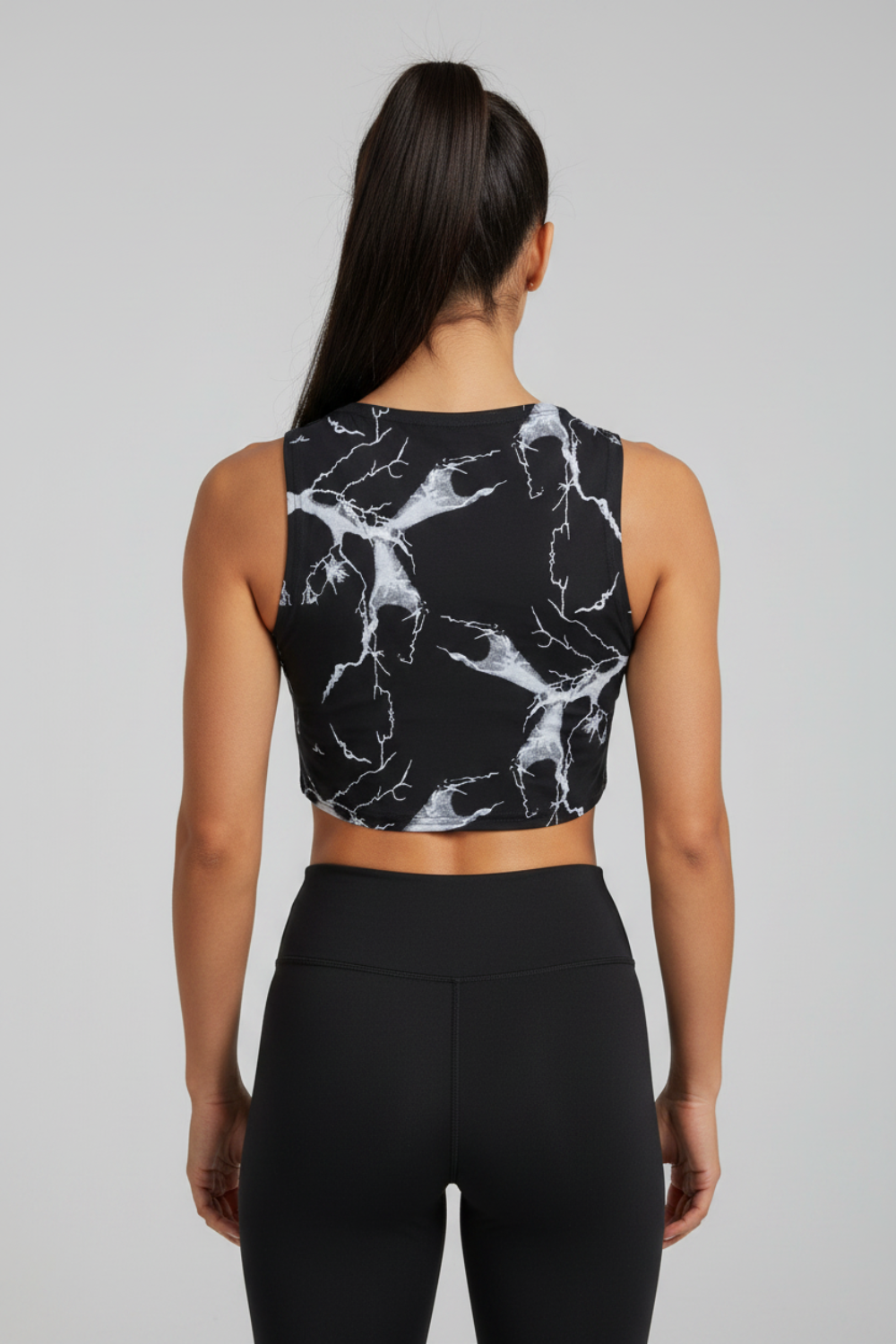 Canotta Rag Top Donna Marmorizzato Nero - Art.6042