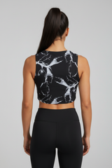 Canotta Rag Top Donna Marmorizzato Nero - Art.6042