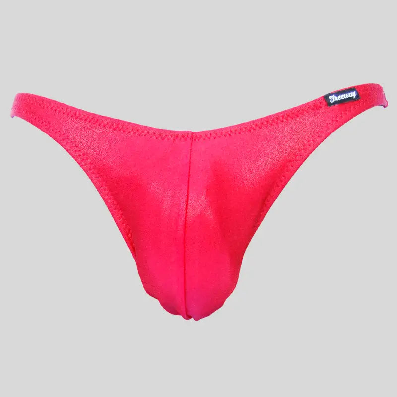 Costume bodybuilding Pro da competizione rosso laminato Thefreeway Art. DN108 in Lycra, vista frontale