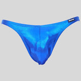 Costume bodybuilding Pro da competizione royal blu laminato Thefreeway Art. DN108 in Lycra, vista frontale