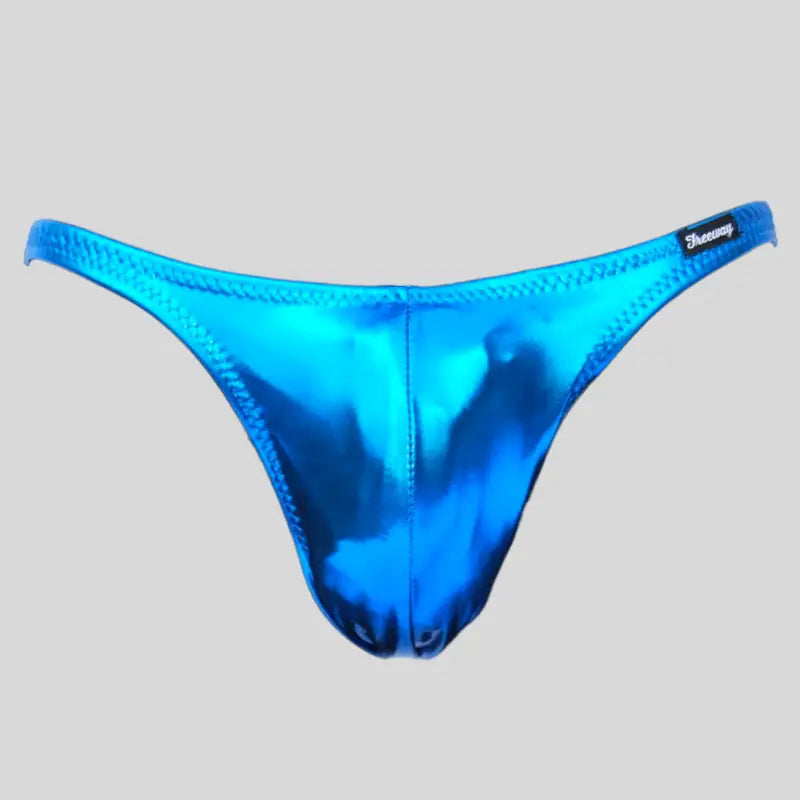 Costume bodybuilding Pro da competizione turchese laminato Thefreeway Art. DN108 in Lycra, vista frontale