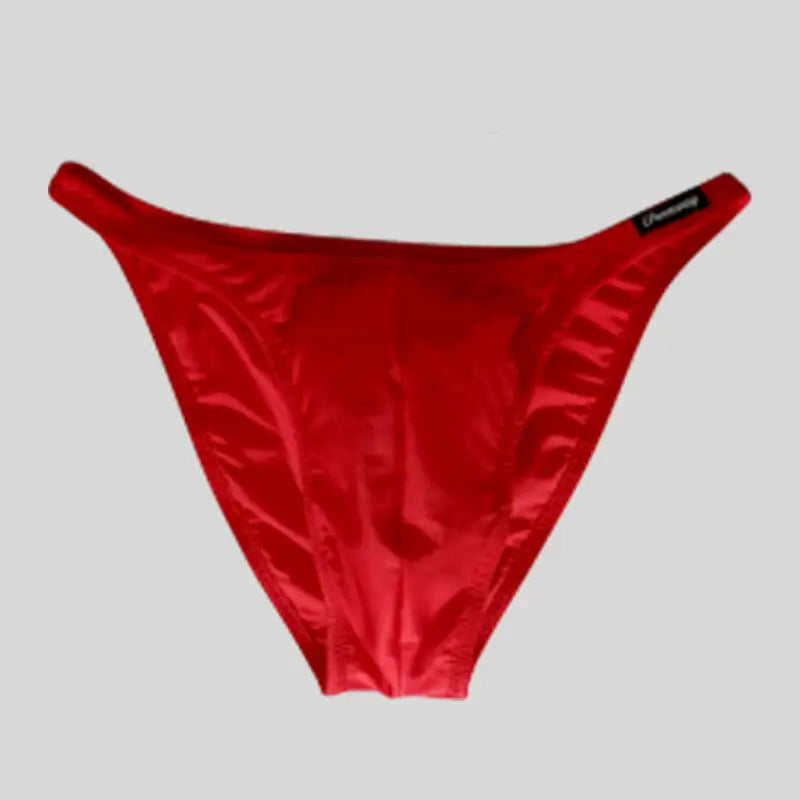 Costume bodybuilding da competizione rosso tinta unita Thefreeway Art. DN107 in Lycra, vista frontale