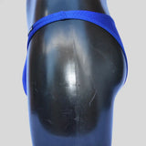 Costume bodybuilding da competizione royal blu tinta unita Thefreeway Art. DN107 in Lycra, vista posteriore su manichino