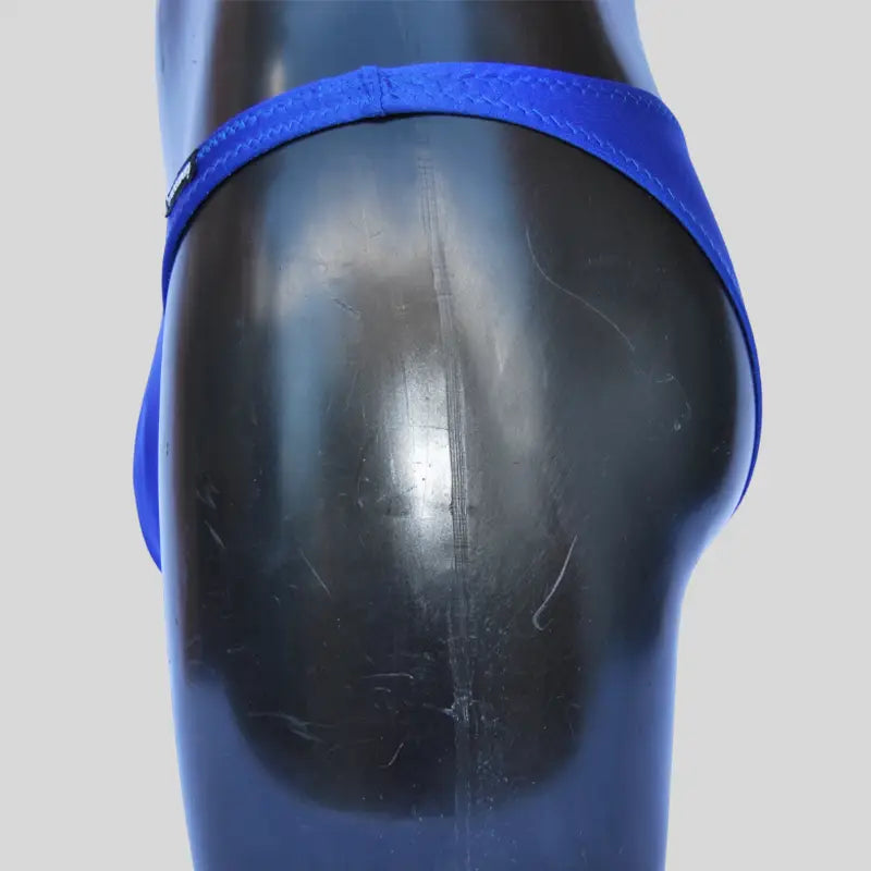 Costume bodybuilding da competizione royal blu tinta unita Thefreeway Art. DN107 in Lycra, vista posteriore su manichino