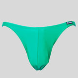 Costume bodybuilding da competizione verde tinta unita Thefreeway Art. DN107 in Lycra, vista frontale