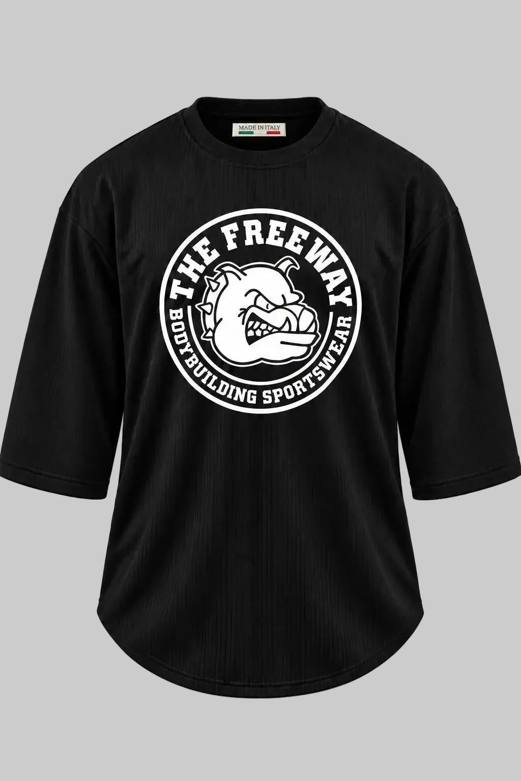 Rounded Bodybuilding Rag Top Black Art.2272 by Thefreeway Sportswear, front product view