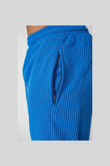 Pantaloni Allenamento Bodybuilding Azzurro/Riga Nera Unisex Art.254