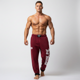 Pantaloni Allenamento Bodybuilding Rosso/Righe Nere Unisex Art.253