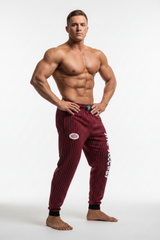 Pantaloni Allenamento Bodybuilding Rosso/Righe Nere Unisex Art.253