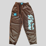 Pantaloni Allenamento Bodybuilding Senape/Righe Nere Unisex Art.253 - XS / Senape/Nero / 95% Poliestere, 5% Elastan