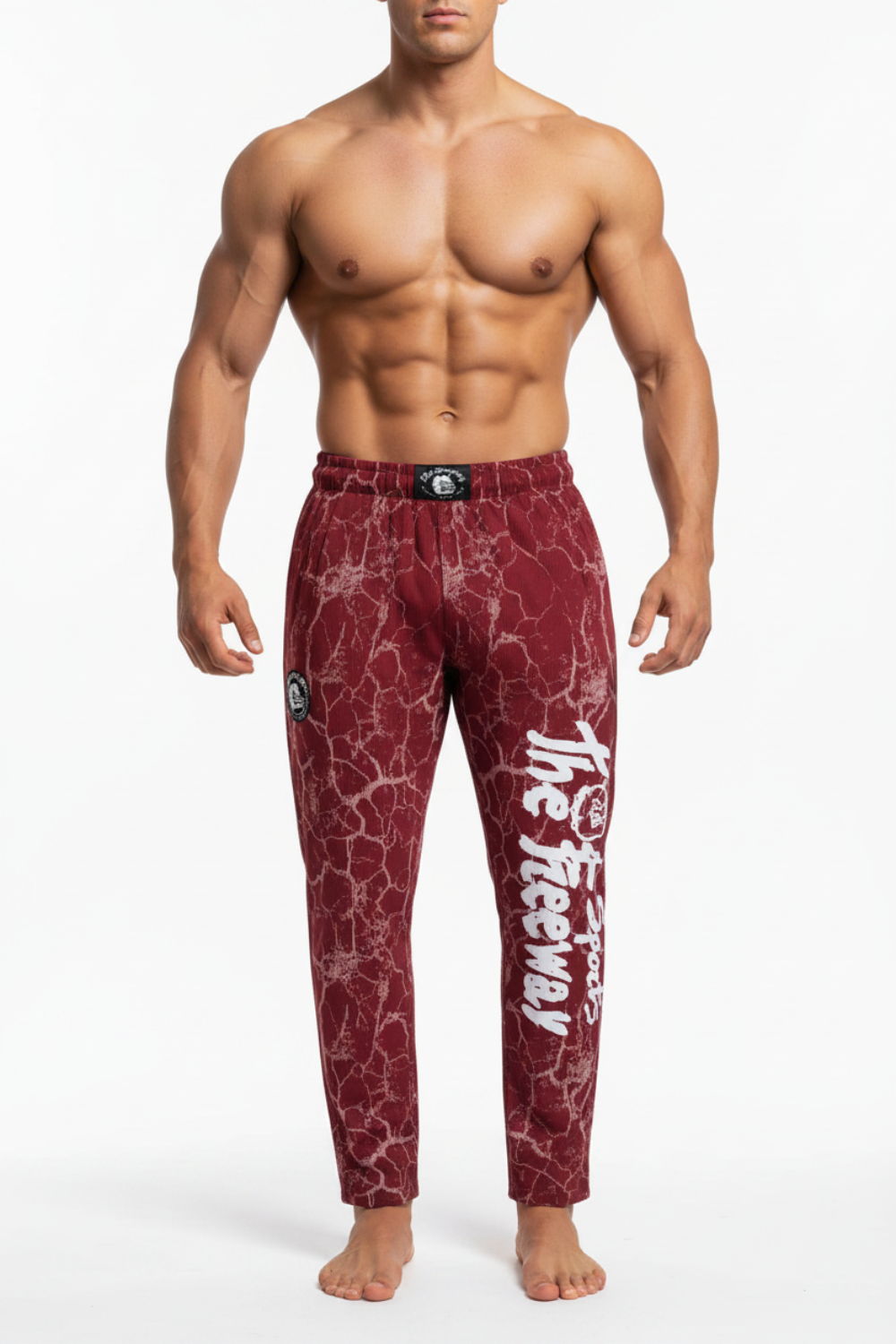 Pantaloni Allenamento Bodybuilding Unisex Bordeaux Marmorizzato - Art.252